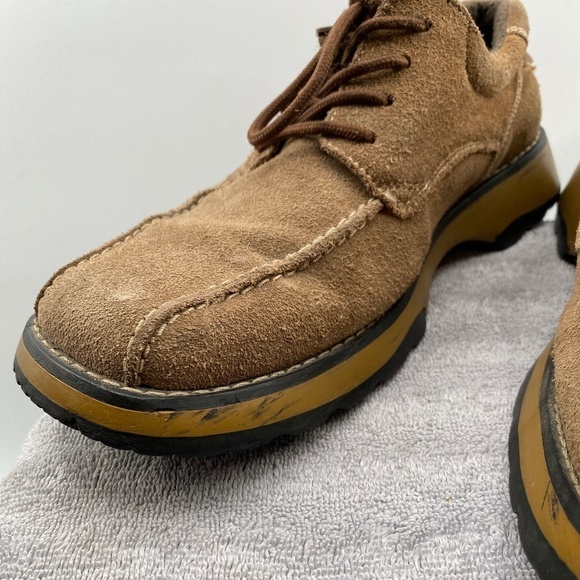 Bata Shoes Mens Size 10 Tan Suede Lace Up Causal Loafers - Picture 11 of 14